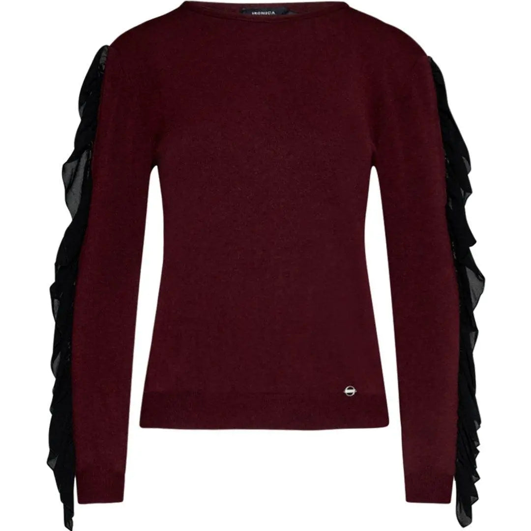 Maglia con rouches BORDEAUX IRONICA XXL