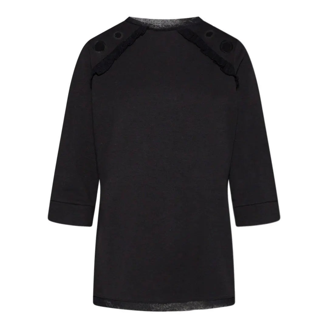 Maglia con rouches in tulle NERO IRONICA L