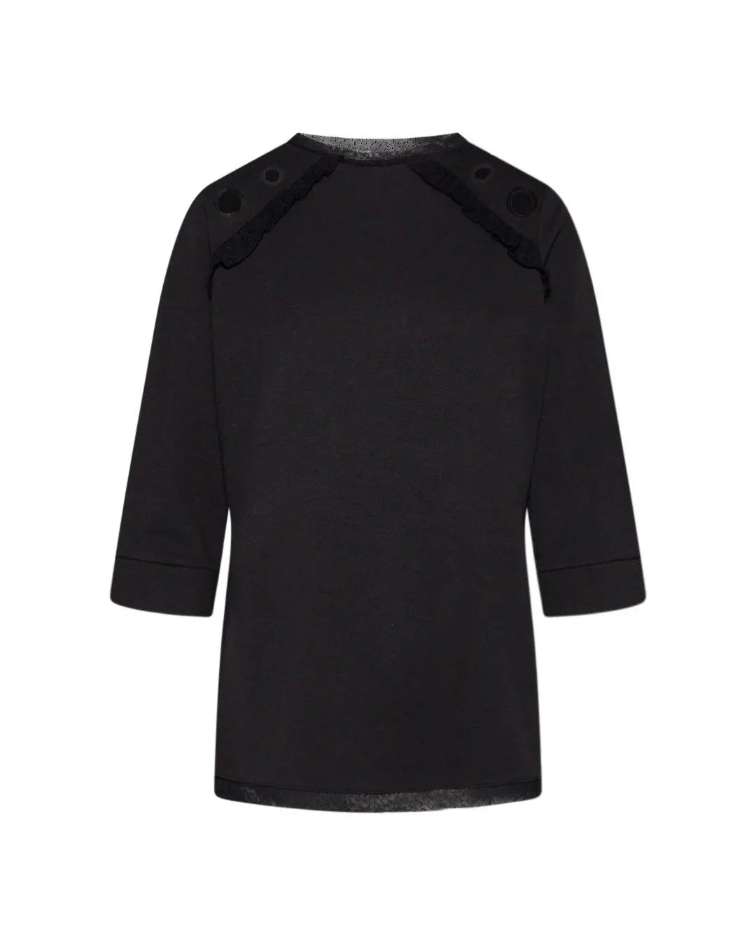 Maglia con rouches in tulle NERO IRONICA L