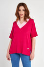 Maglia con scollo a V MAGENTA DORABELLA XL