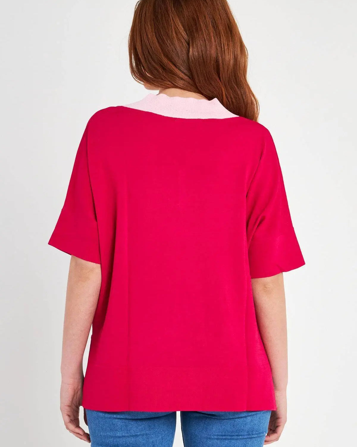 Maglia con scollo a V MAGENTA DORABELLA
