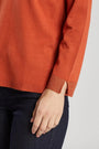 Maglia con scollo a V in lurex ARANCIO IRONICA