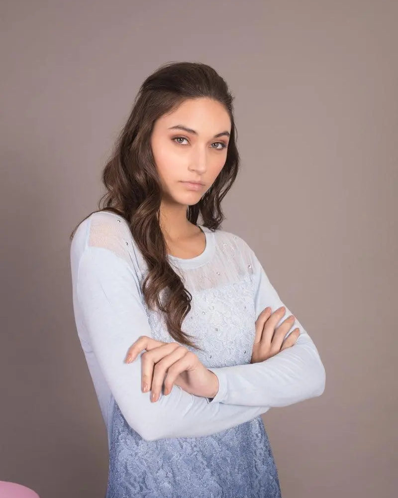 Maglia con sfumature BLU-AZZURRO IRONICA