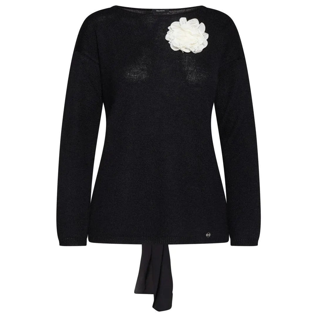 Maglia con spilla NERO-PANNA IRONICA XXL