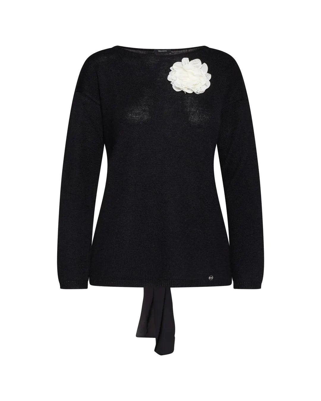 Maglia con spilla NERO-PANNA IRONICA XXL