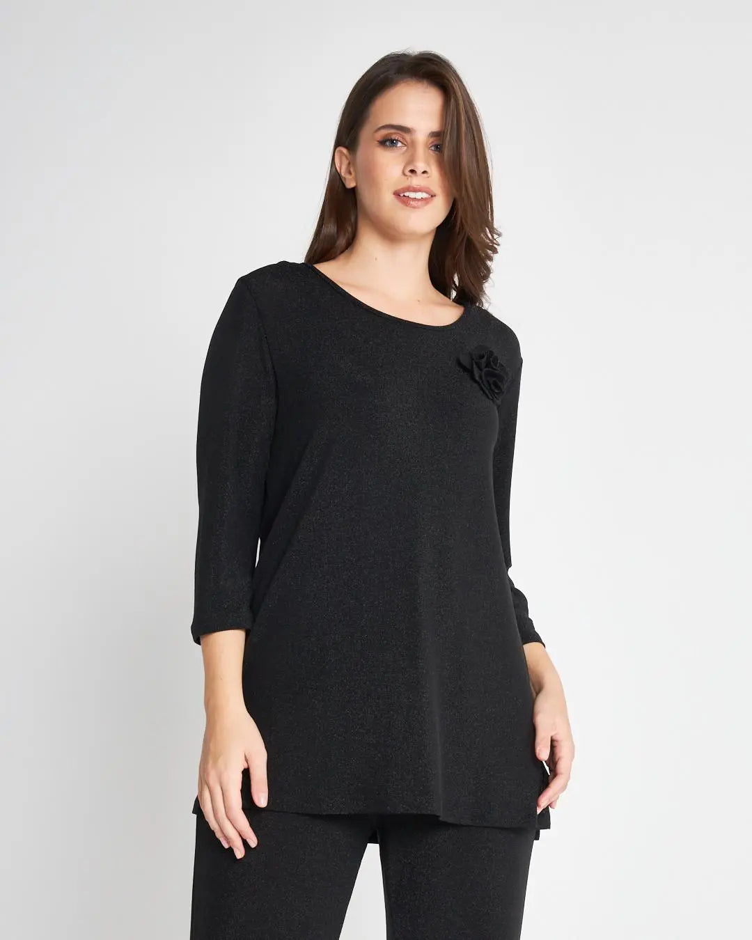 Maglia con spilla Nero DORABELLA PIU'