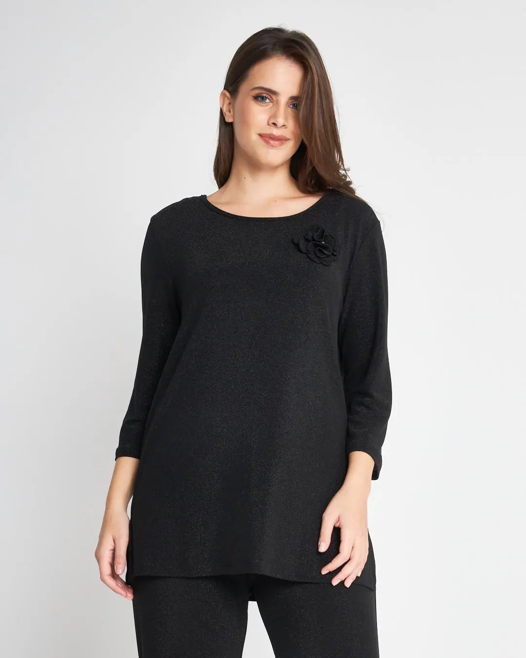 Maglia con spilla Nero DORABELLA PIU'