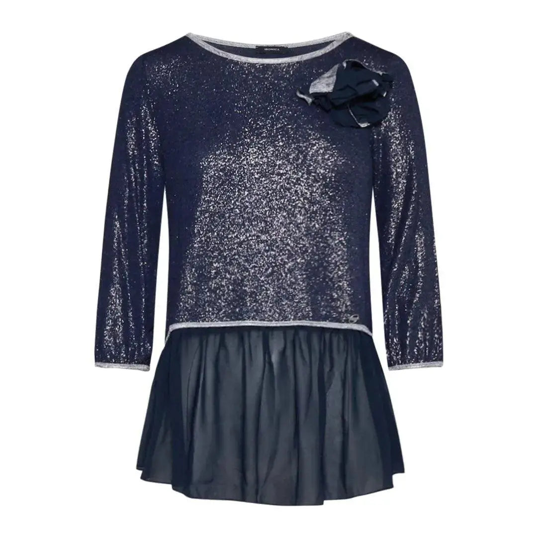 Maglia con spilla fiore BLU IRONICA 3XL
