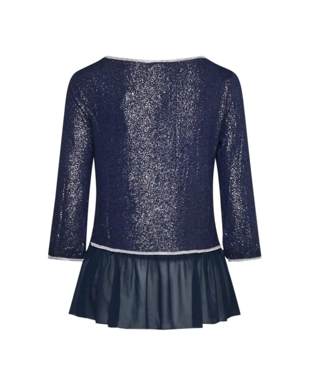 Maglia con spilla fiore BLU IRONICA