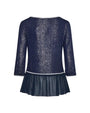 Maglia con spilla fiore BLU IRONICA