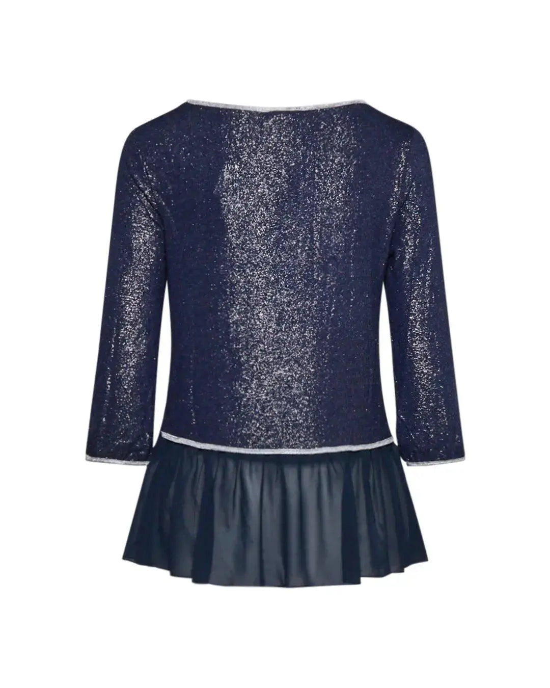 Maglia con spilla fiore BLU IRONICA