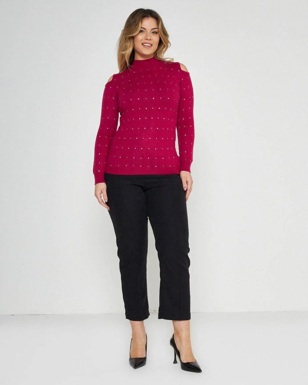 Maglia con strass MAGENTA DORABELLA