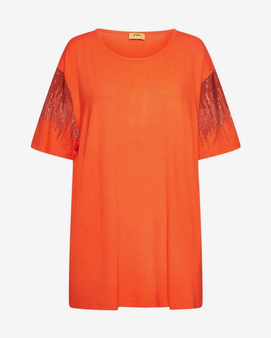 Maglia con strass ORANGE DORABELLA CURVY XL