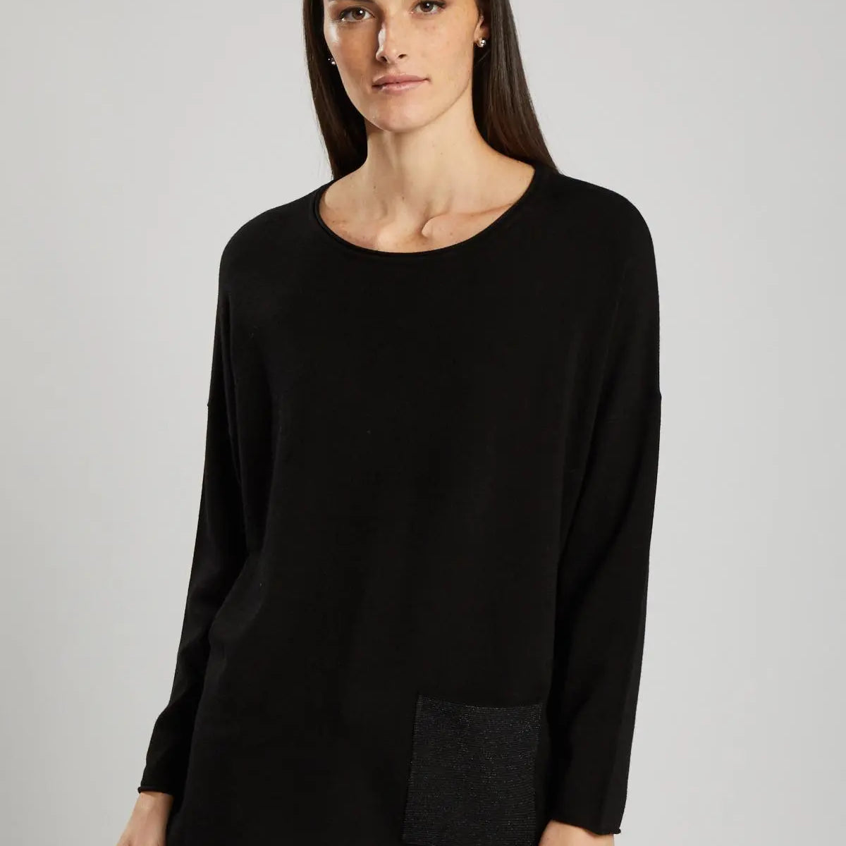 Maglia con tasca frontale NERO IRONICA M-L