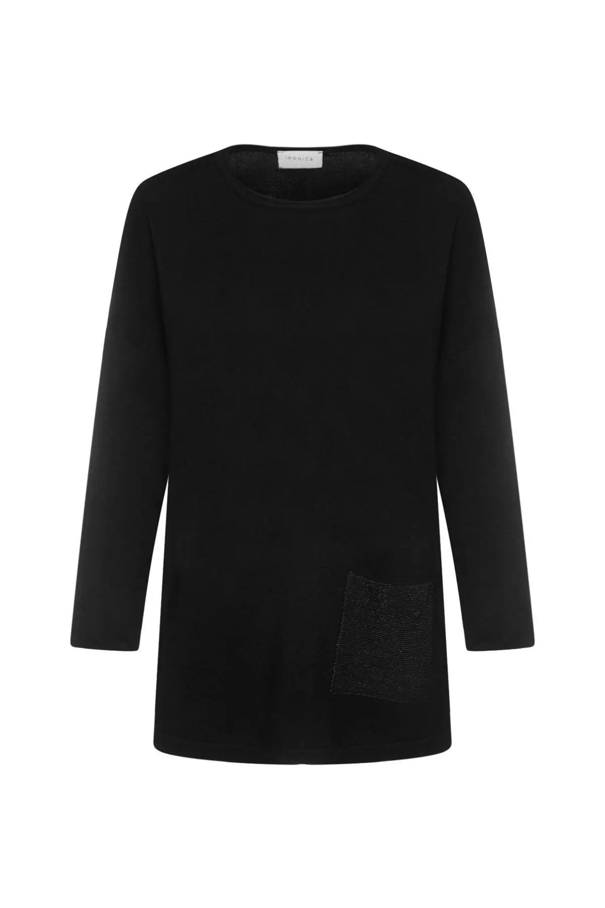 Maglia con tasca frontale NERO IRONICA