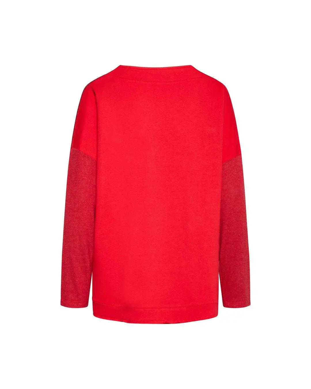 Maglia con tasca in paillettes ROSSO IRONICA