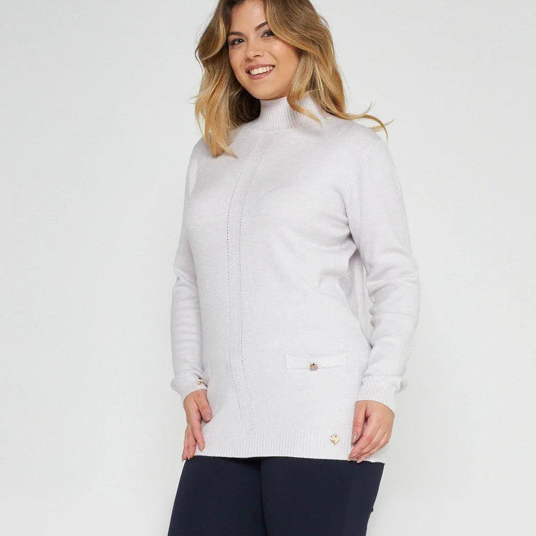 Maglia con taschini GESSO DORABELLA XXL