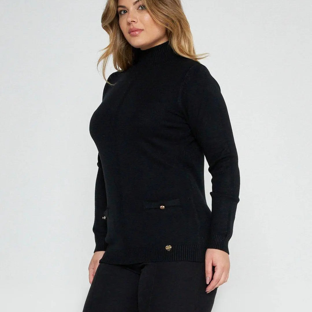 Maglia con taschini NERO A DORABELLA XXL