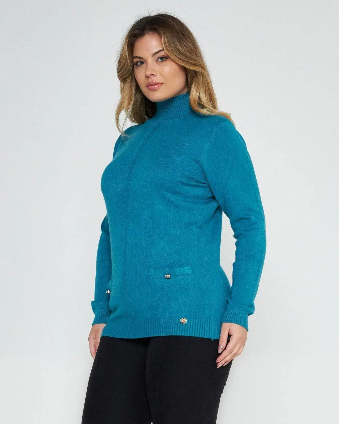 Maglia con taschini PAVONE DORABELLA XXL