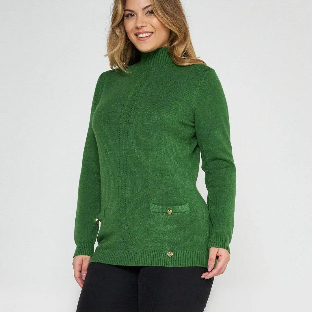 Maglia con taschini VERDE BOSCO DORABELLA XXL