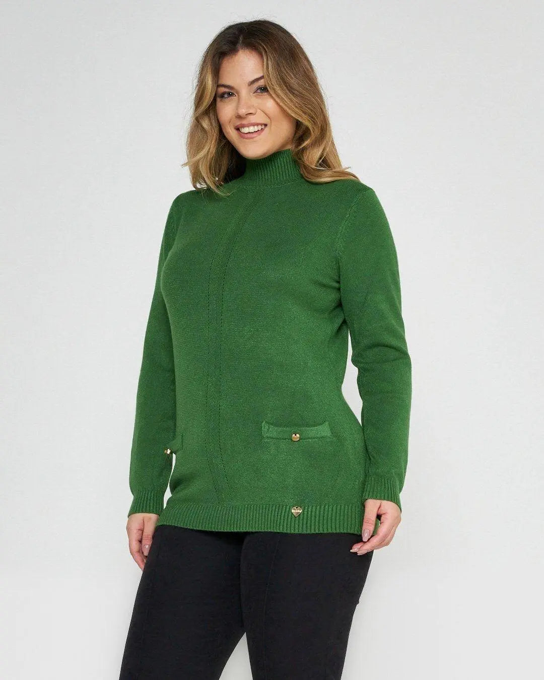 Maglia con taschini VERDE BOSCO DORABELLA XXL