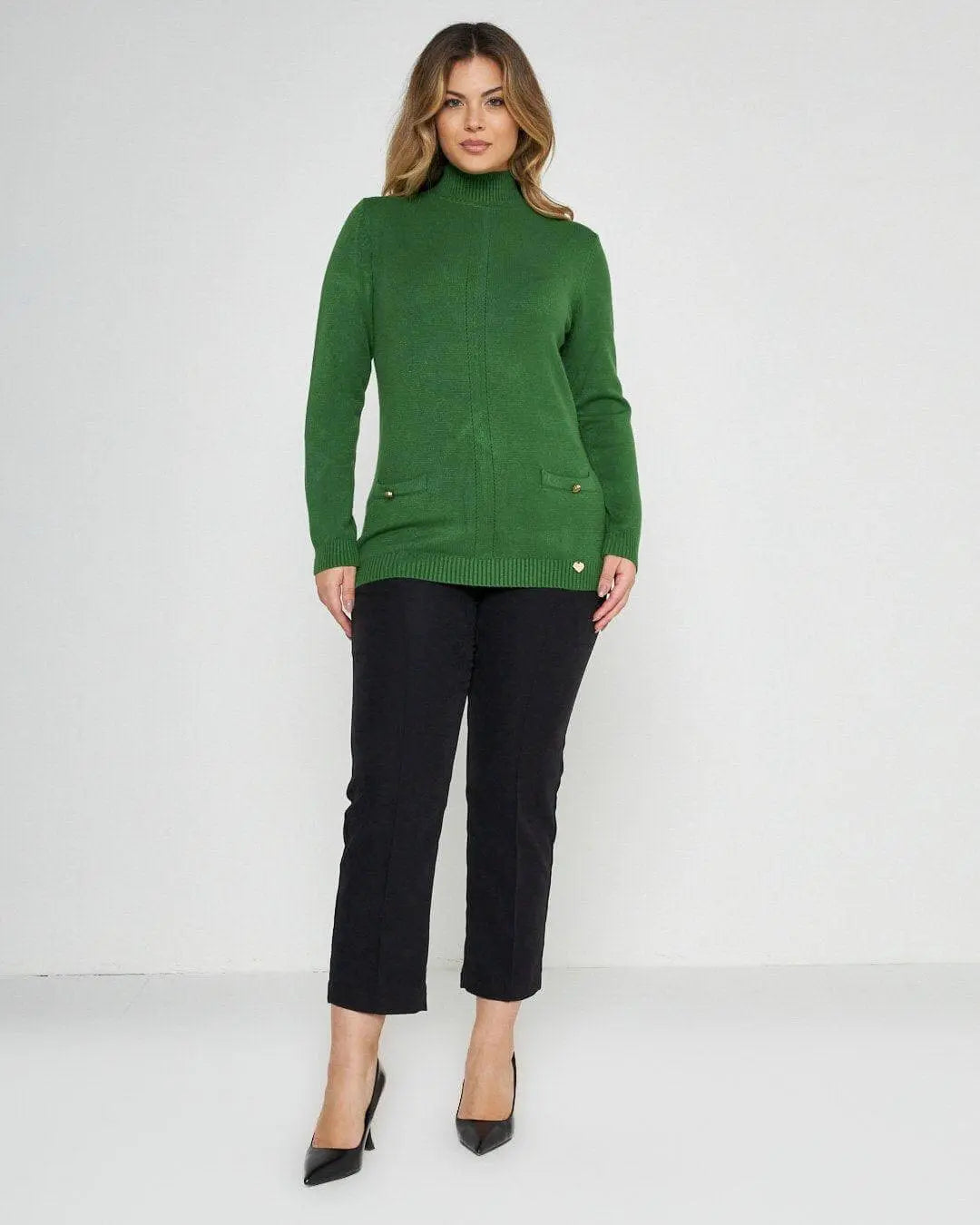 Maglia con taschini VERDE BOSCO DORABELLA