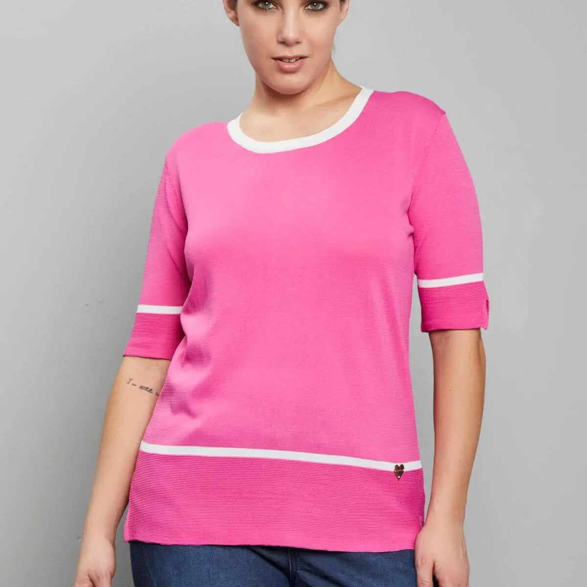Maglia contrasti GERANIO DORABELLA PIU' XL