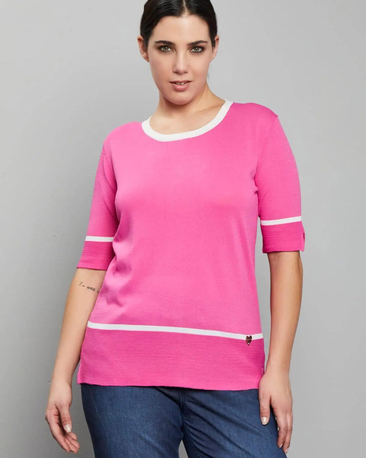 Maglia contrasti GERANIO DORABELLA PIU' XL