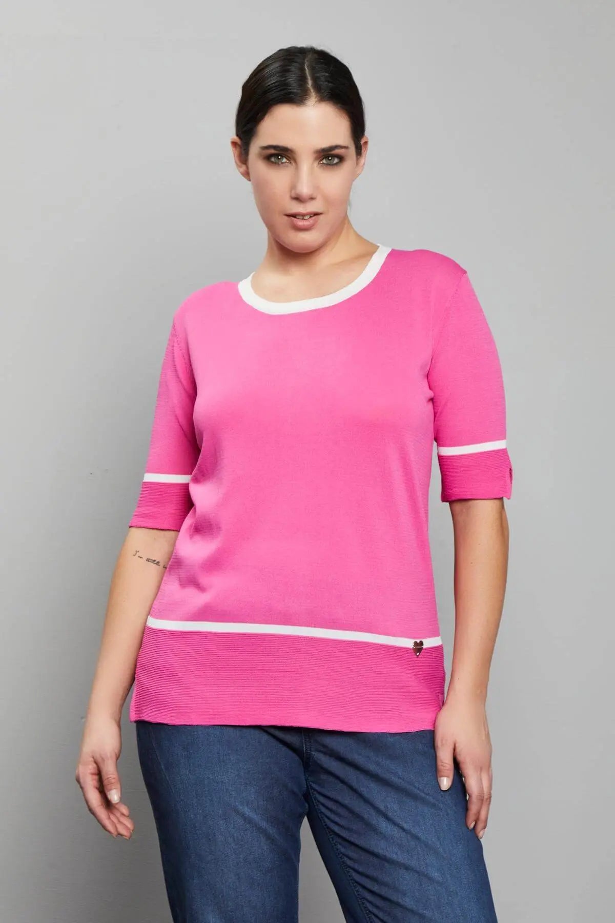 Maglia contrasti GERANIO DORABELLA PIU' XL