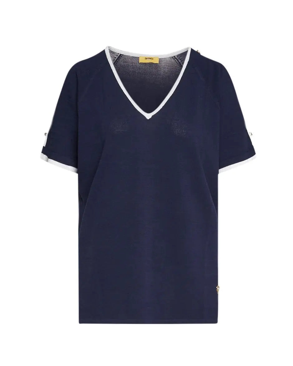 Maglia cut out BLUE NAVY DORABELLA PIU'