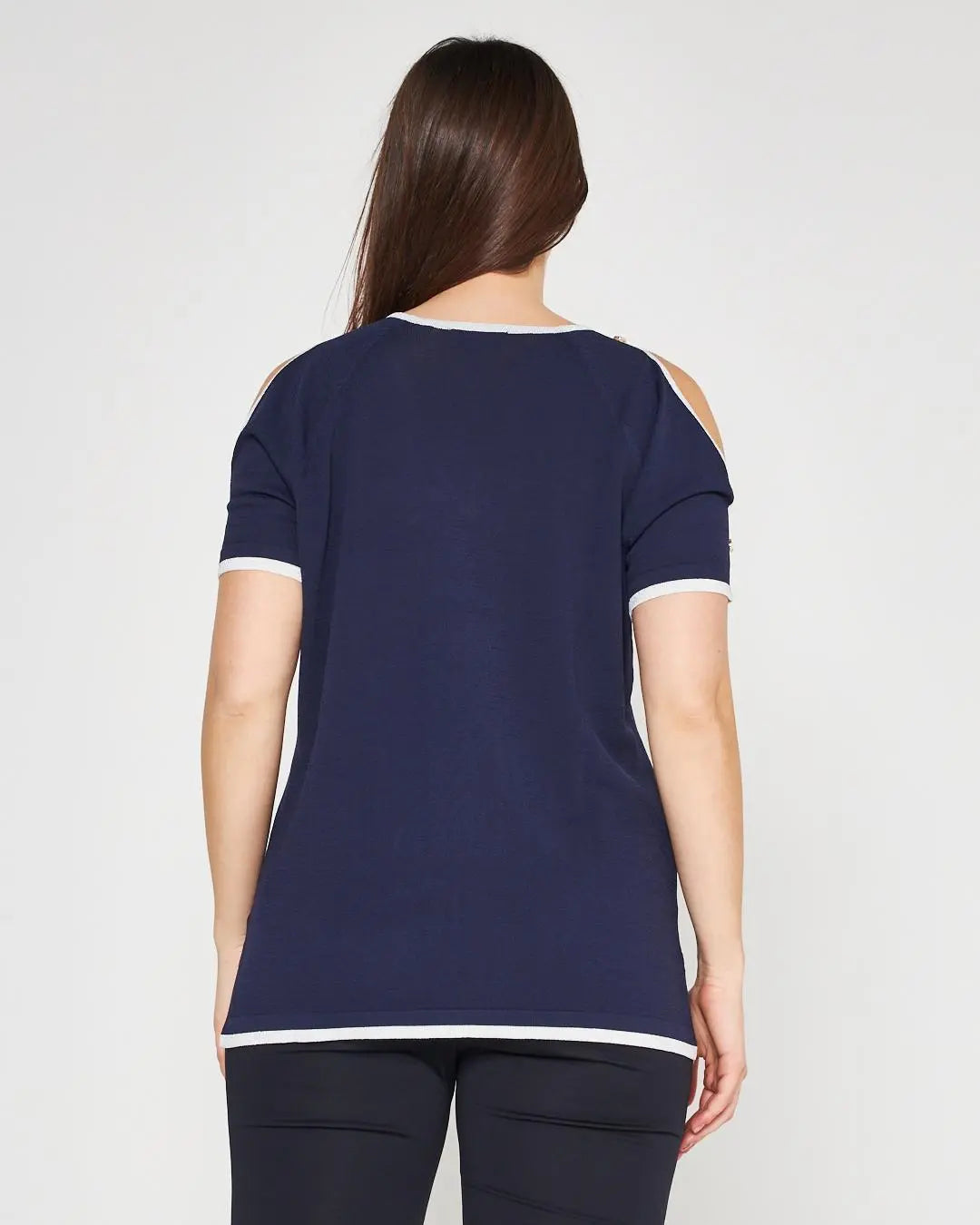 Maglia cut out BLUE NAVY DORABELLA PIU'
