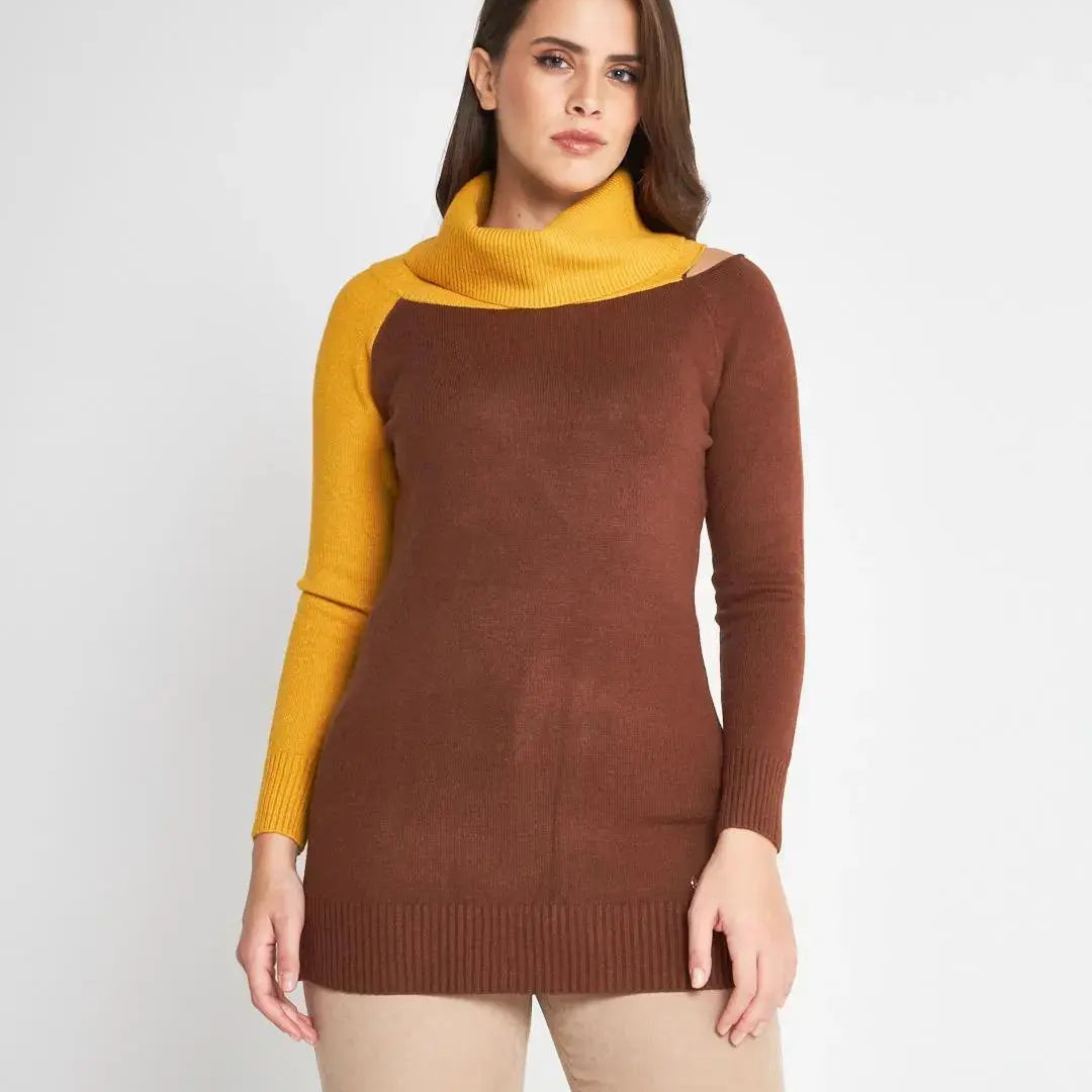 Maglia cut out CACAO DORABELLA XL