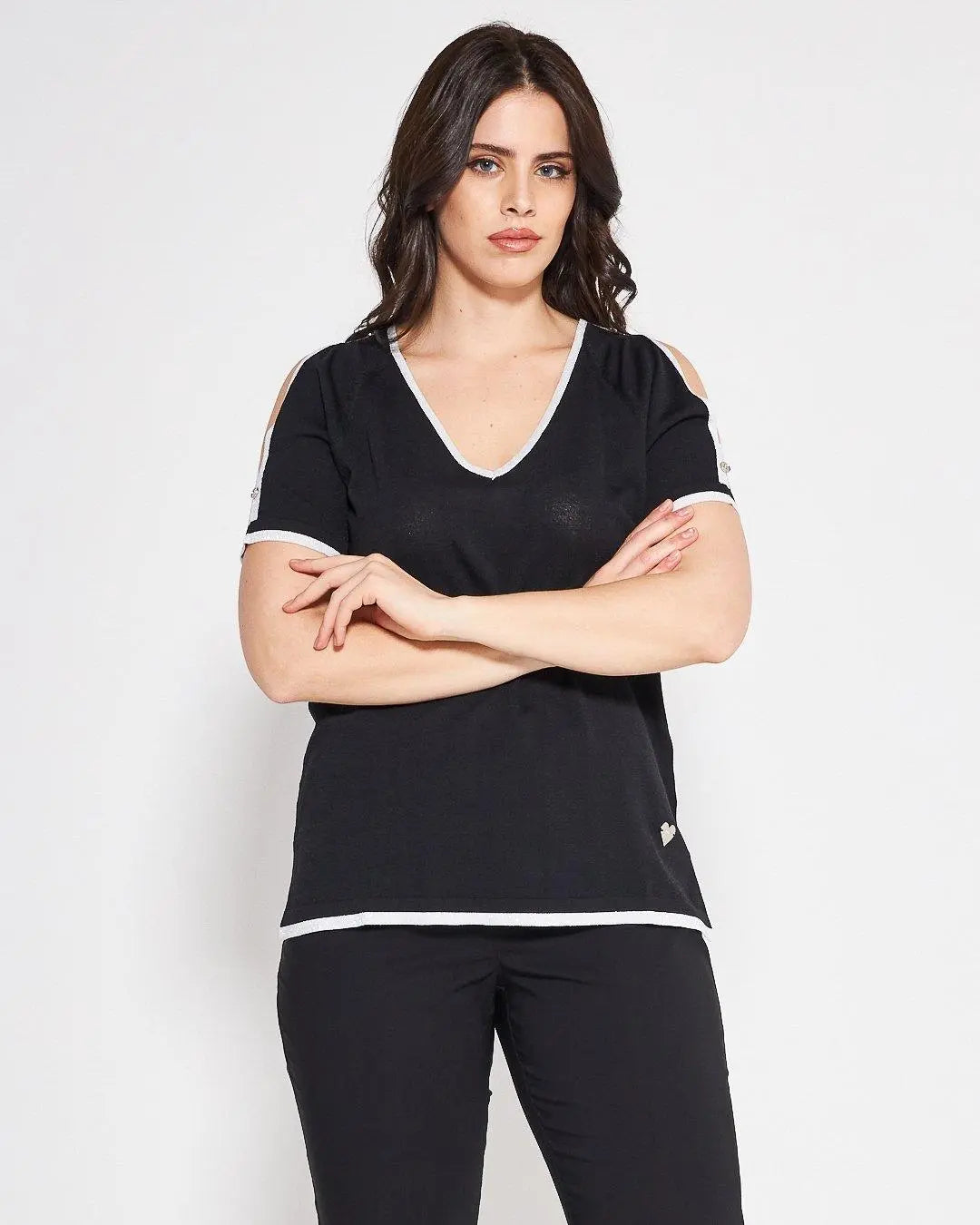 Maglia cut out NERO DORABELLA PIU' XXXL