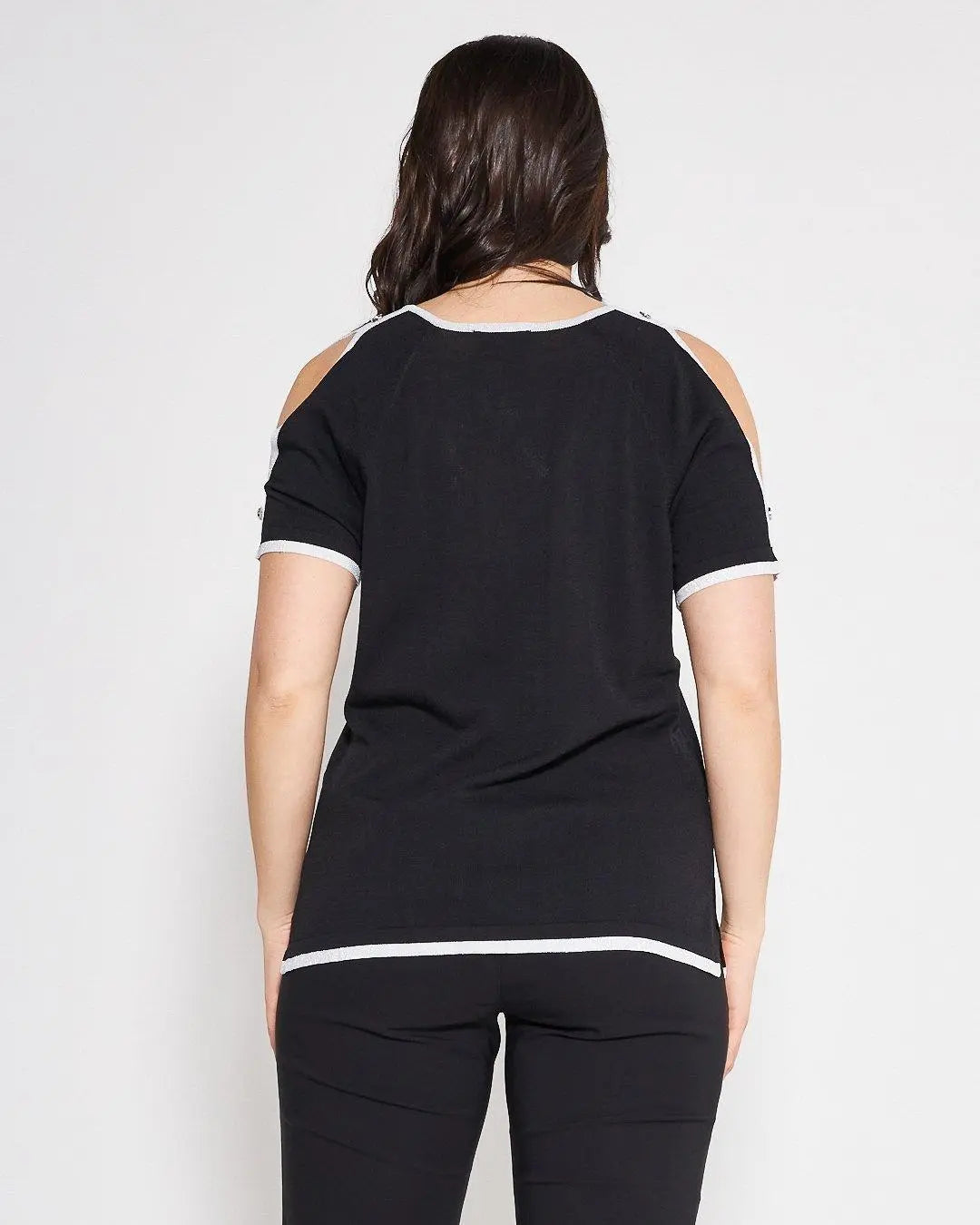 Maglia cut out NERO DORABELLA PIU'