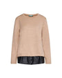 Maglia dettaglio camicia ecopelle BEIGE DORABELLA
