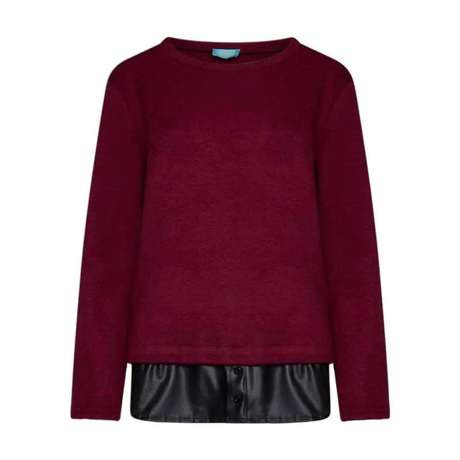 Maglia dettaglio camicia ecopelle PRUGNA DORABELLA XXXL