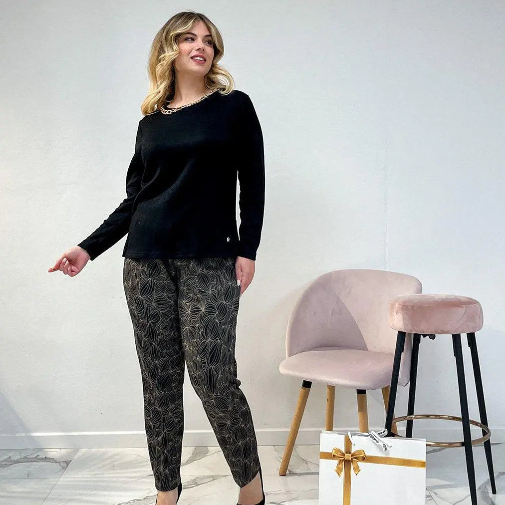 Maglia dettaglio catena NERO DORABELLA XXXL