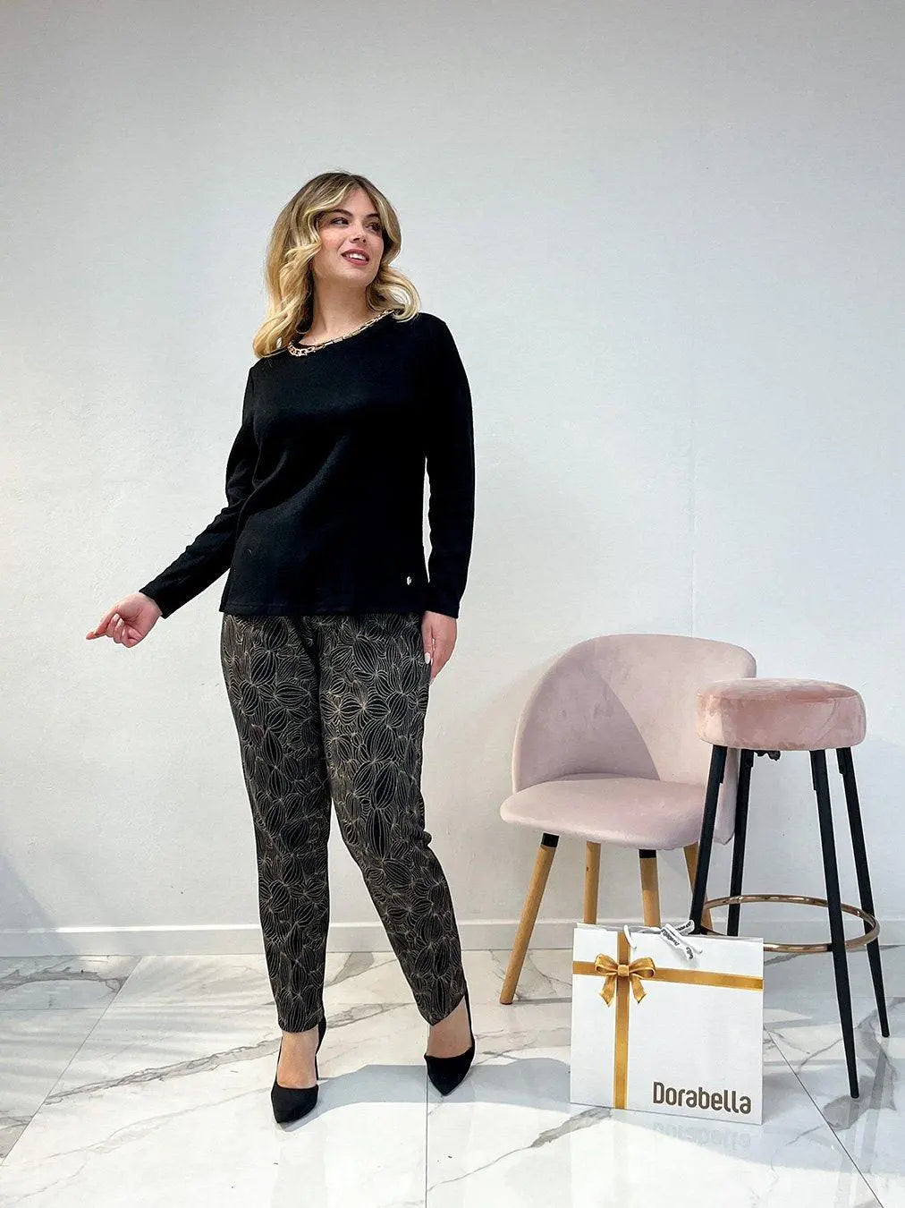 Maglia dettaglio catena NERO DORABELLA XXXL