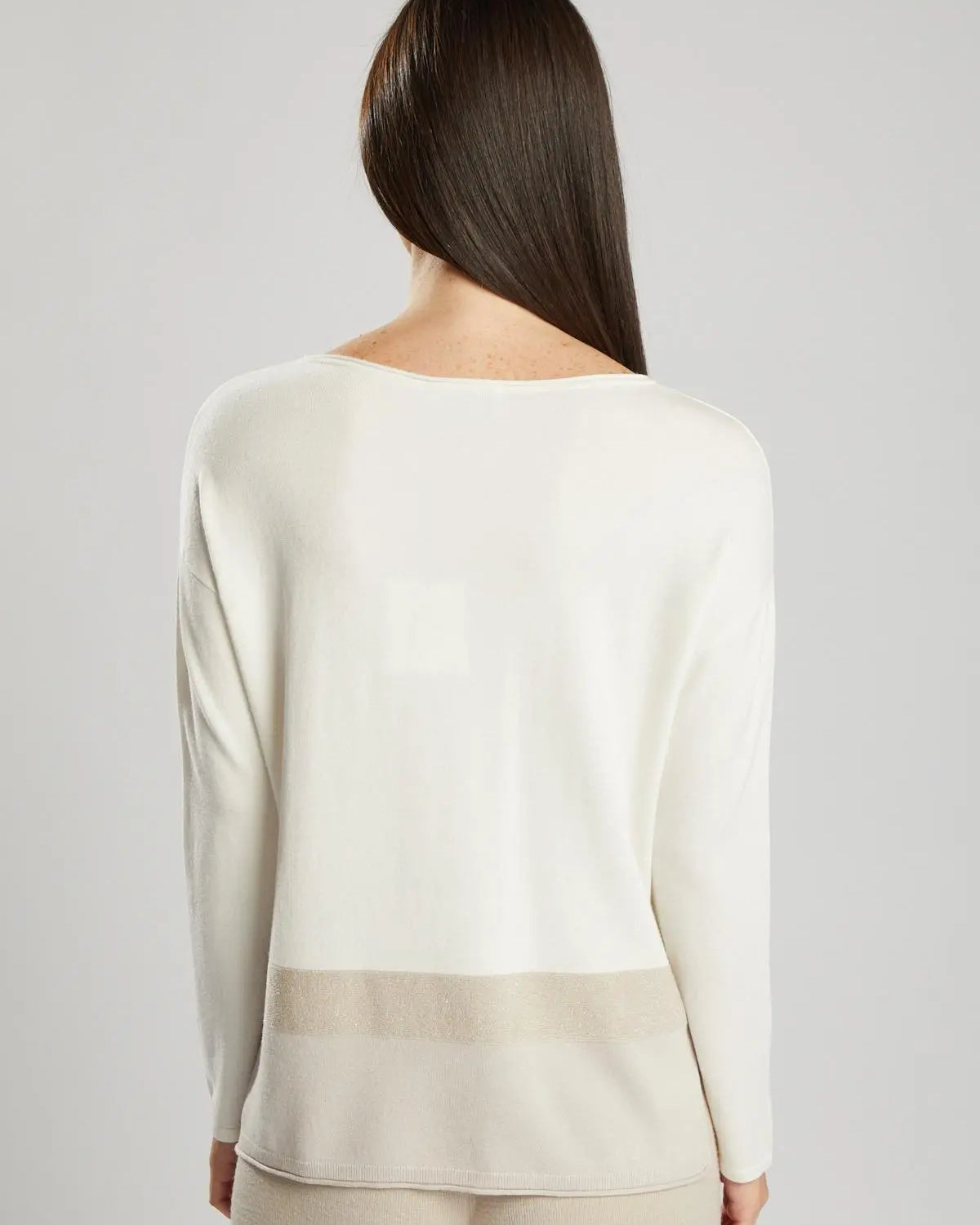 Maglia dettaglio lurex PANNA IRONICA