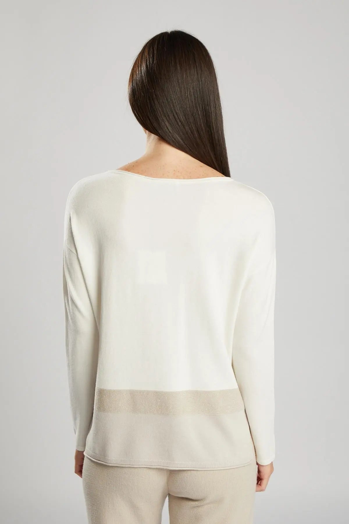 Maglia dettaglio lurex PANNA IRONICA