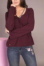 Maglia dettaglio perline BORDEAUX IRONICA