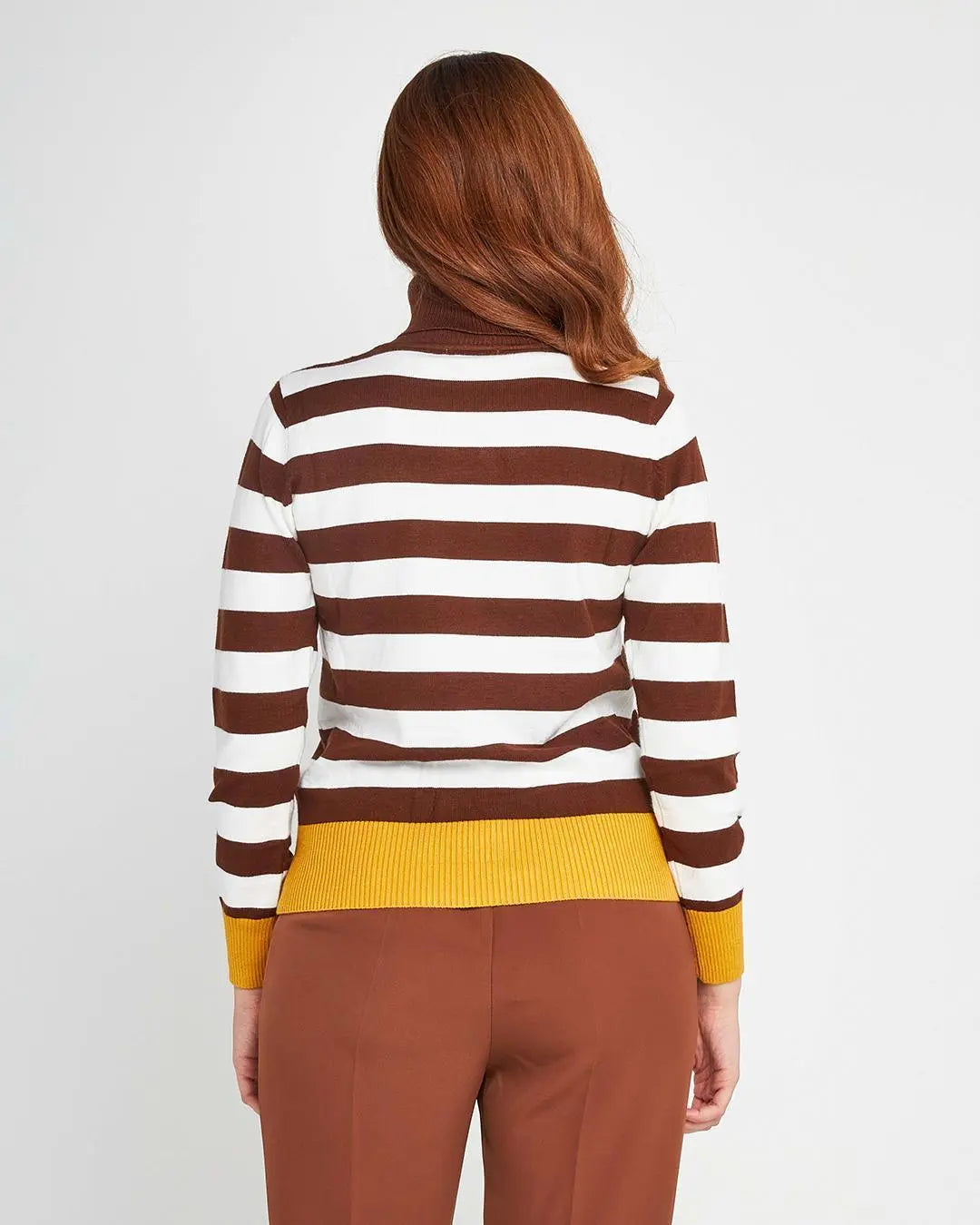 Maglia dolcevita a righe CACAO DORABELLA