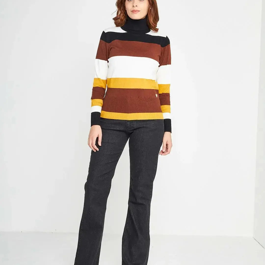 Maglia dolcevita a righe MULTICOLOR DORABELLA XL