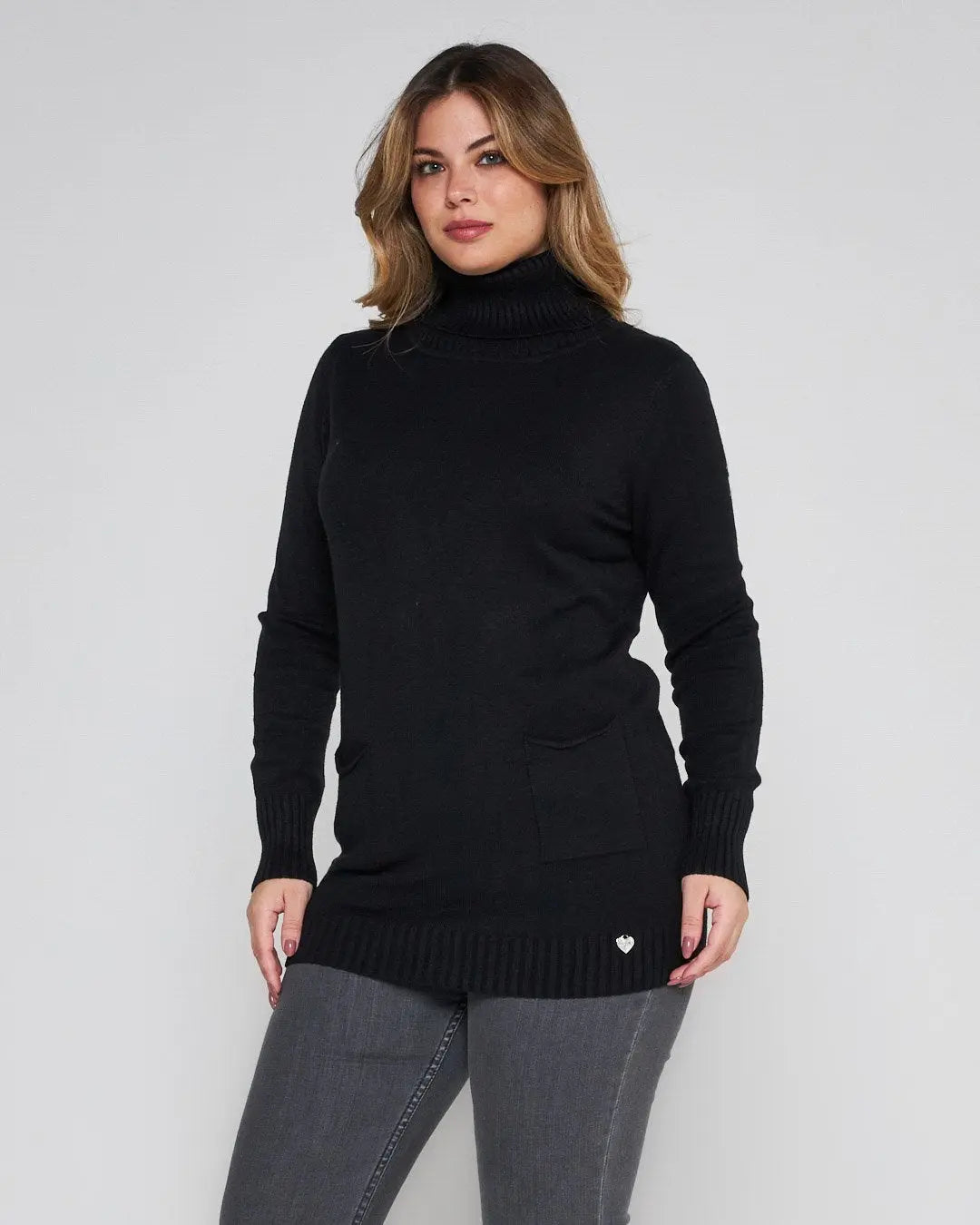 Maglia dolcevita con tasche NERO DORABELLA