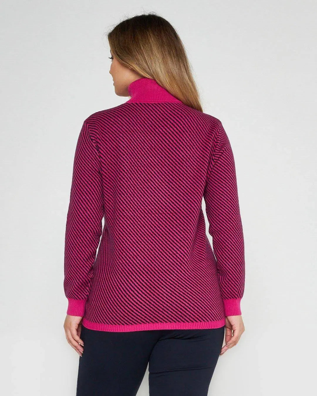 Maglia dolcevita righe FUXIA DORABELLA
