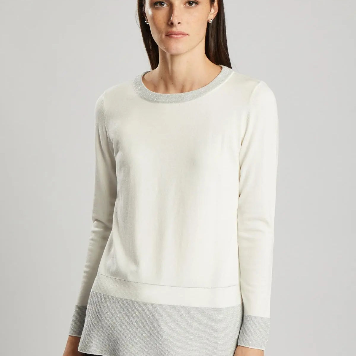 Maglia doppia colorazione in lurex PANNA IRONICA XL