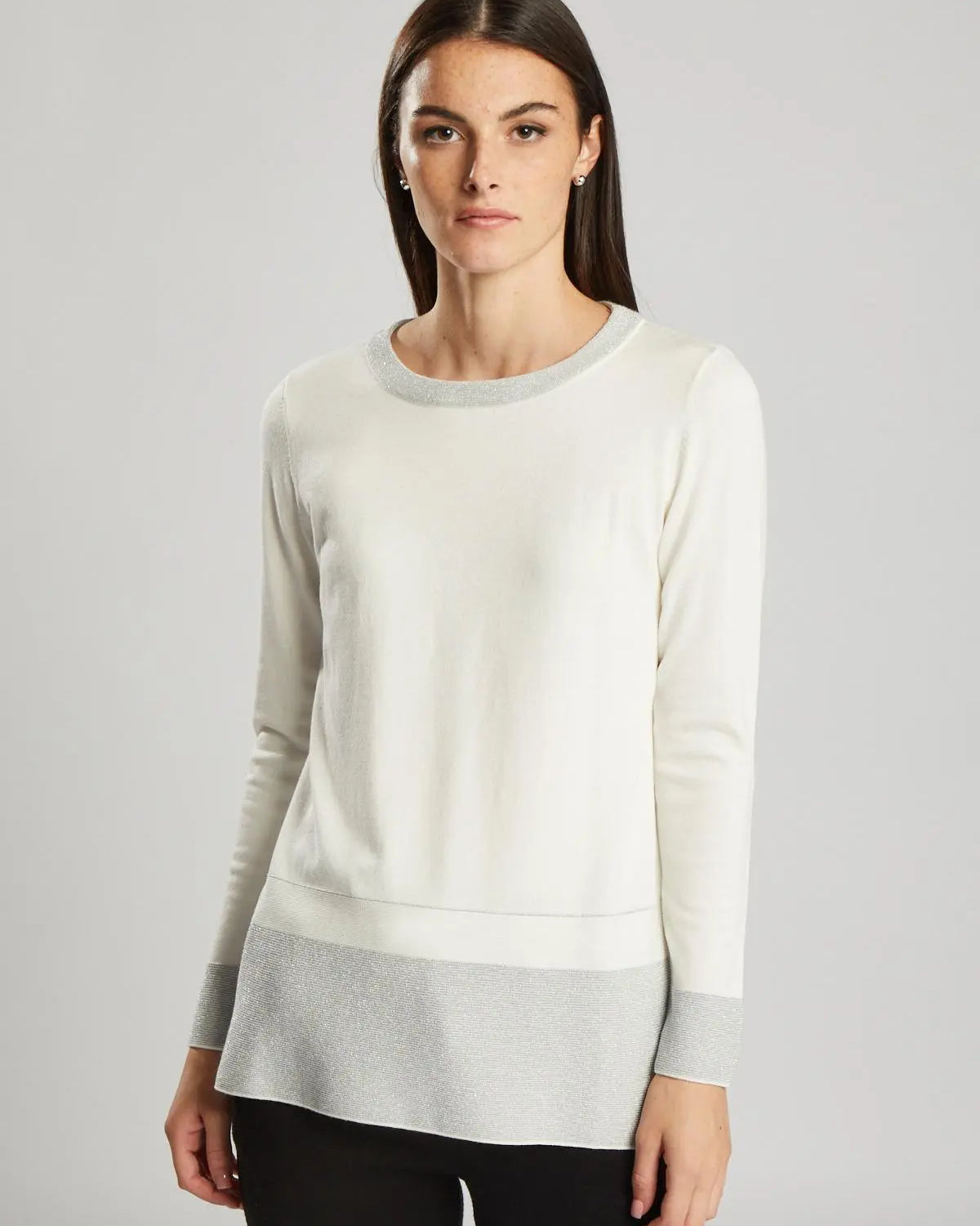 Maglia doppia colorazione in lurex PANNA IRONICA XL