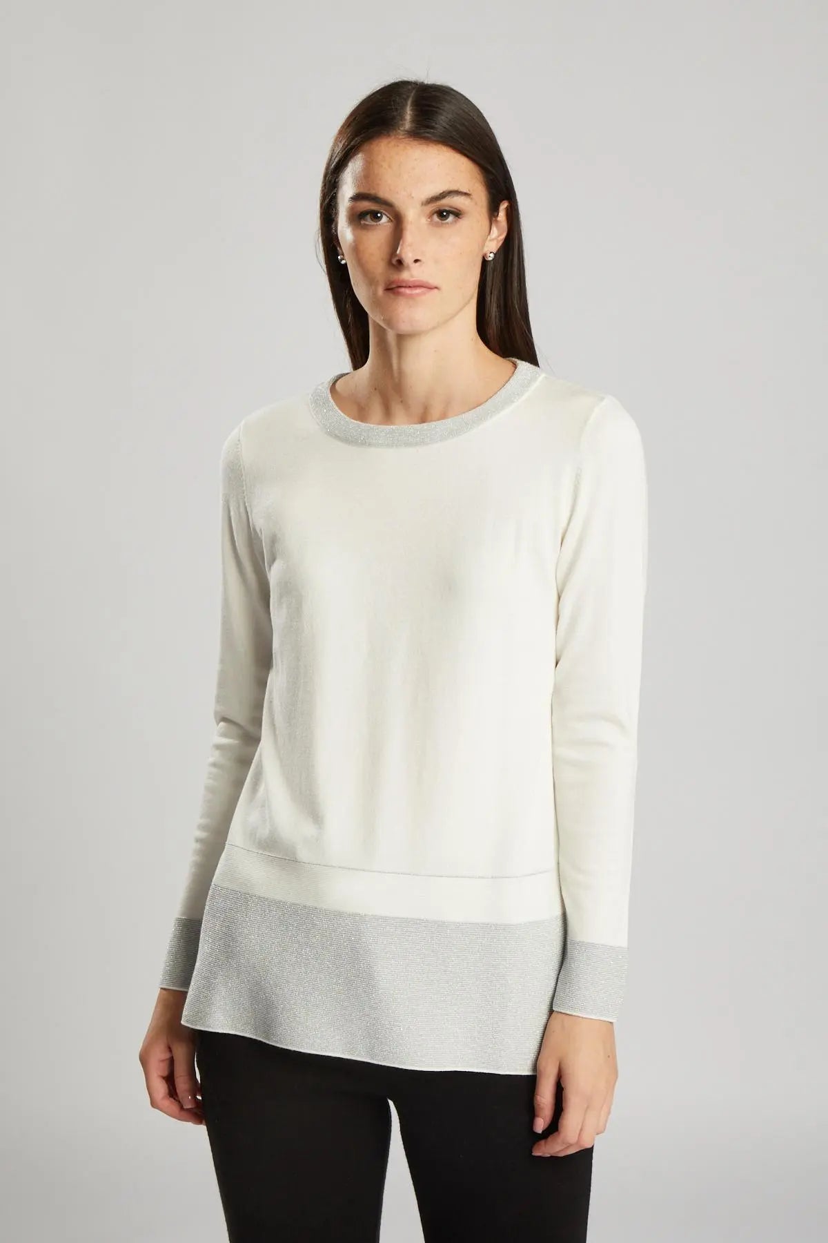 Maglia doppia colorazione in lurex PANNA IRONICA XL