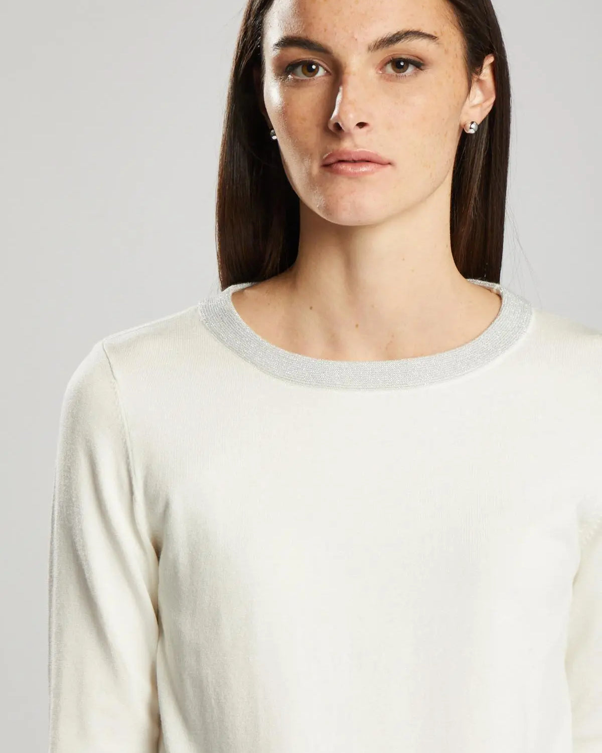 Maglia doppia colorazione in lurex PANNA IRONICA