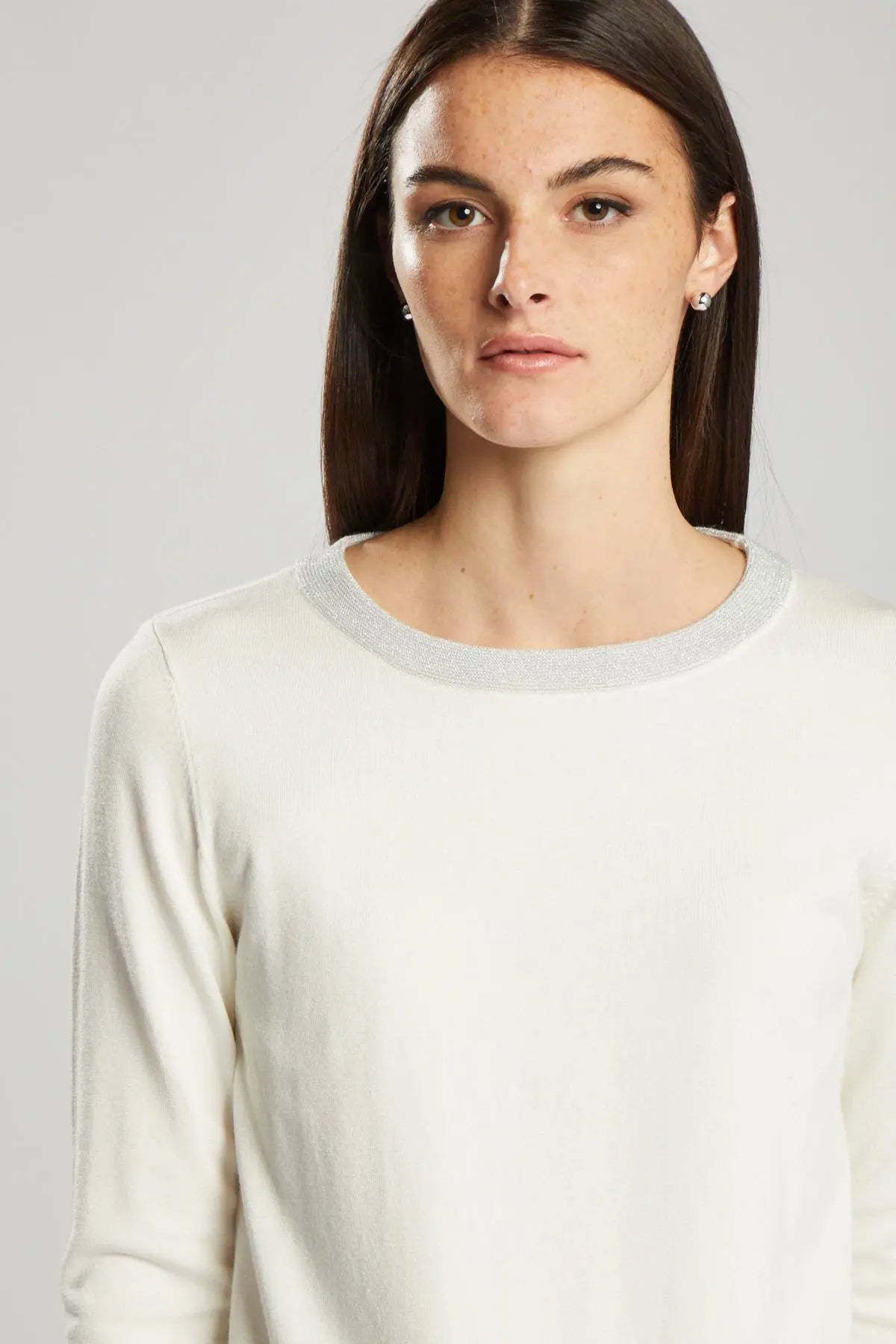 Maglia doppia colorazione in lurex PANNA IRONICA